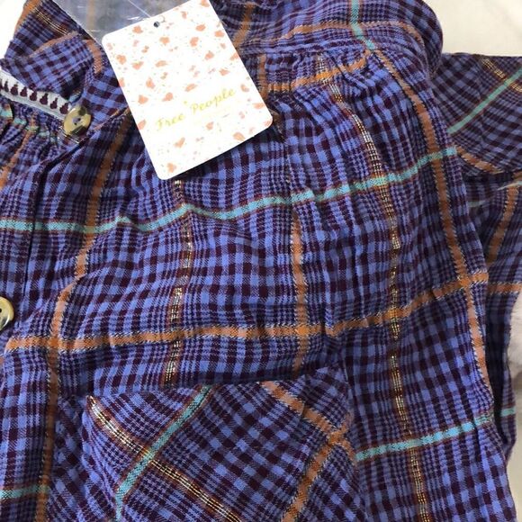 Free People Women's Break My Stride top Violet Combo Size Small NEW with tags - Picture 4 of 4